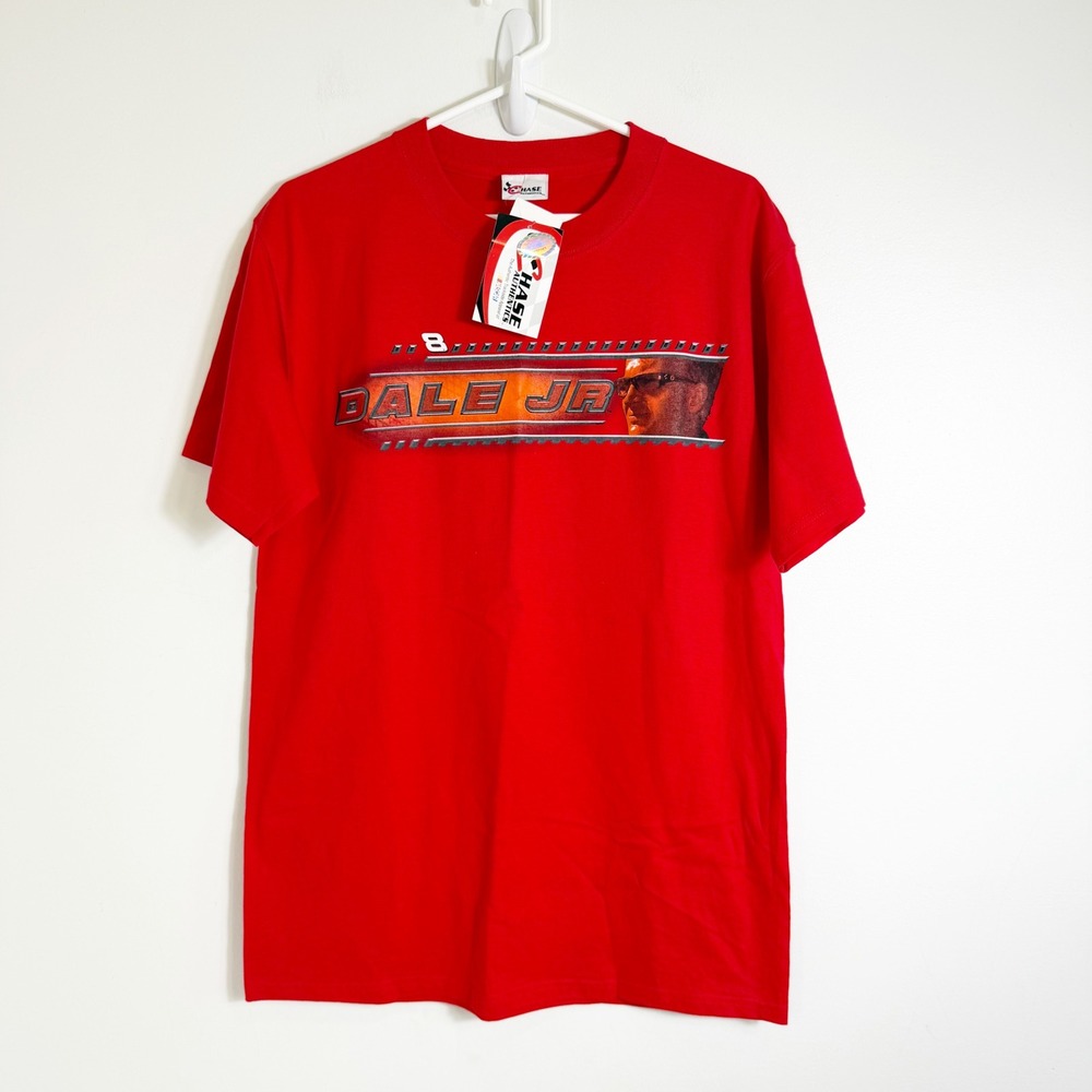 VTG Chase Authentics NASCAR T-Shirt Men M Red Dale Jr Budweiser Graphic Tee